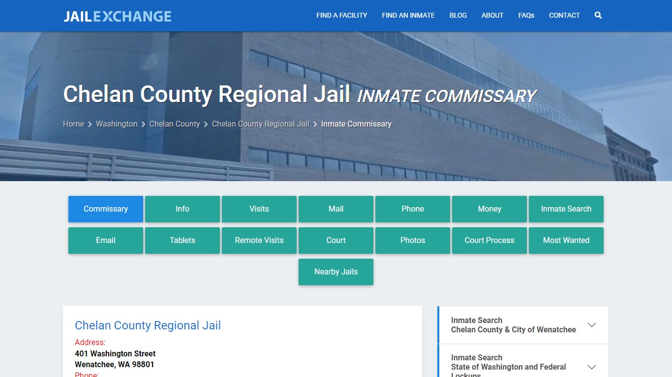 Chelan County Regional Jail Inmate Commissary - Jail Exchange