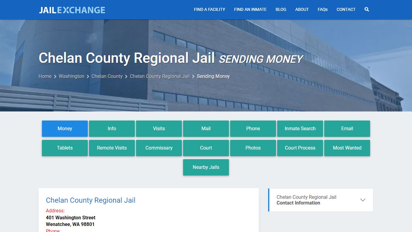 Send Money to Inmate - Chelan County Regional Jail, WA